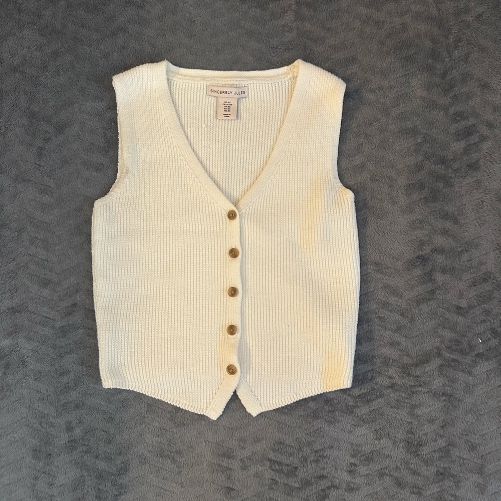Sincerely Jules Ivory Knit Vest